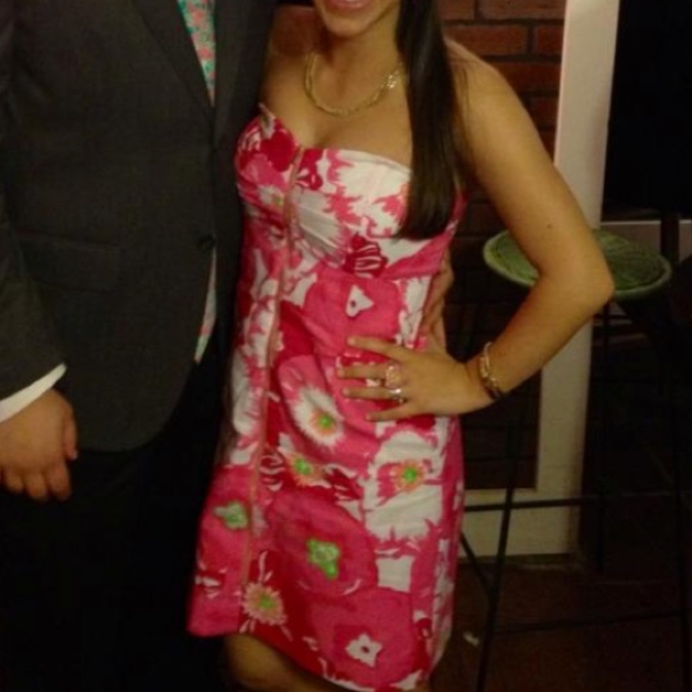 Lilly Pulitzer Strapless Zip Dress Sz 4